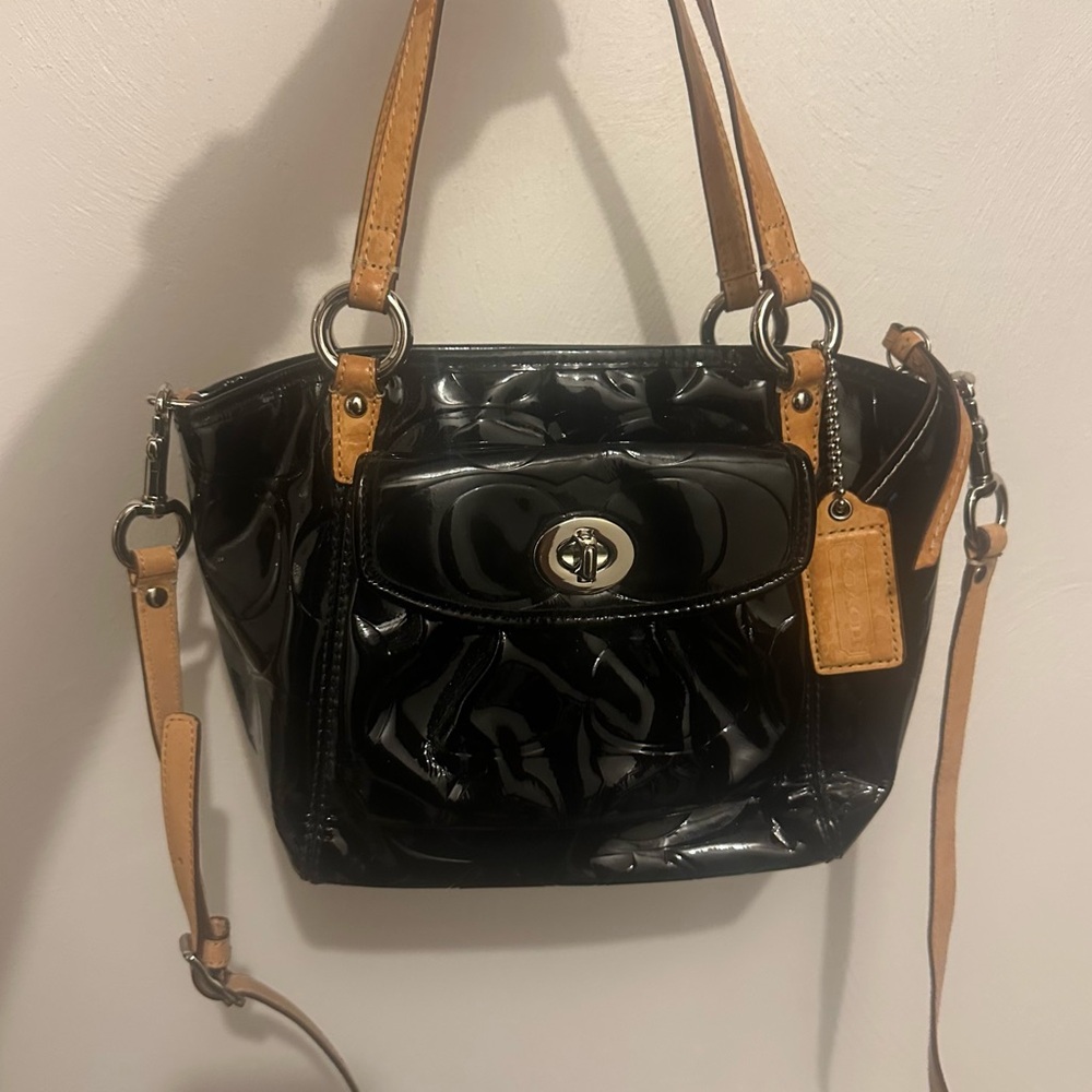 Coach Patent Black Crossbody Bag